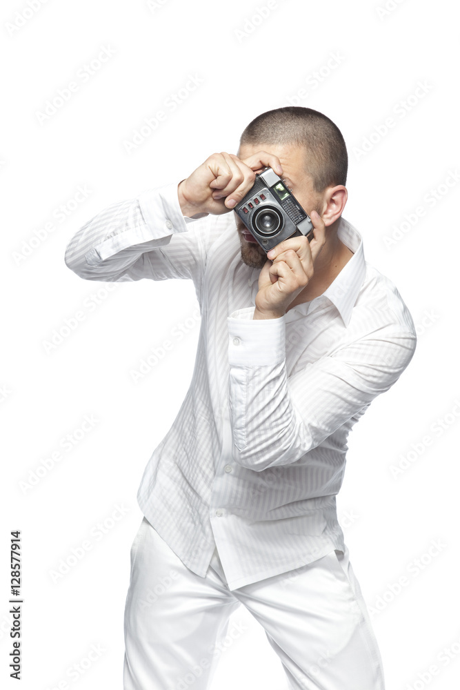 young boy with a camera young boy with a camera
