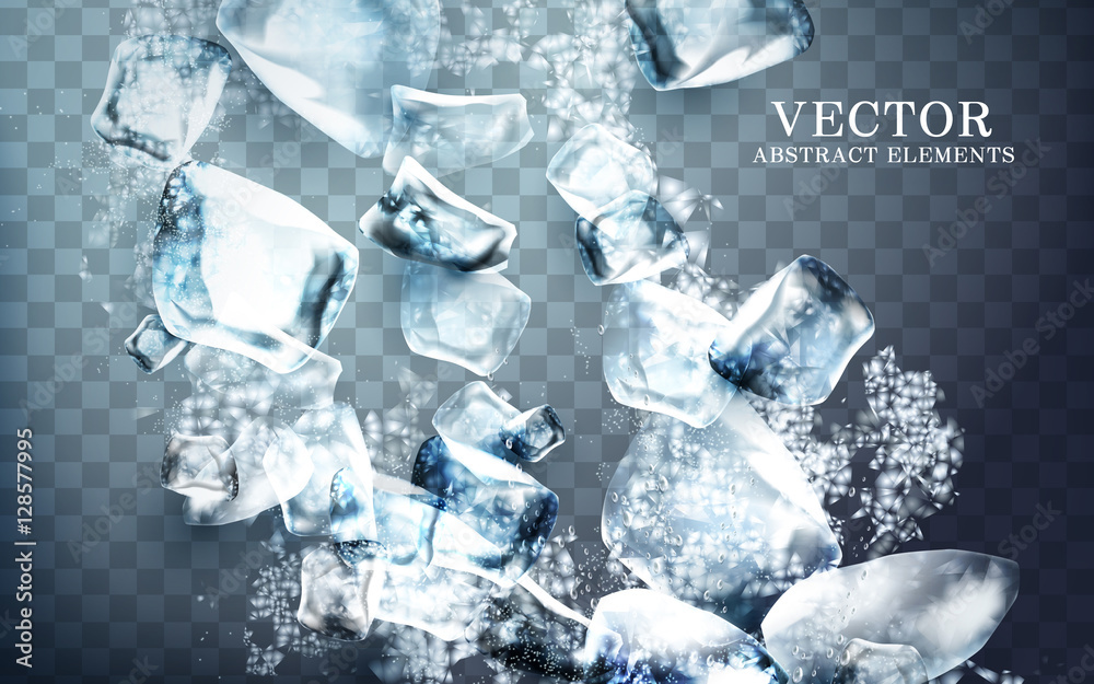 falling streaks of icy cube