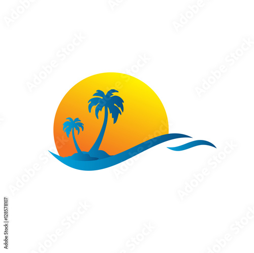 resort travel landscape logo