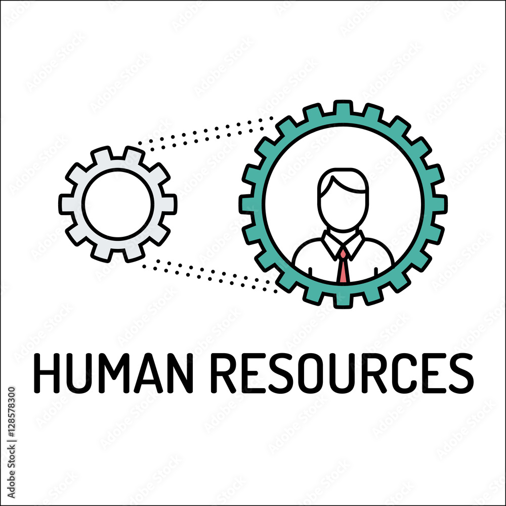 Fototapeta premium Human Resources Line Icon