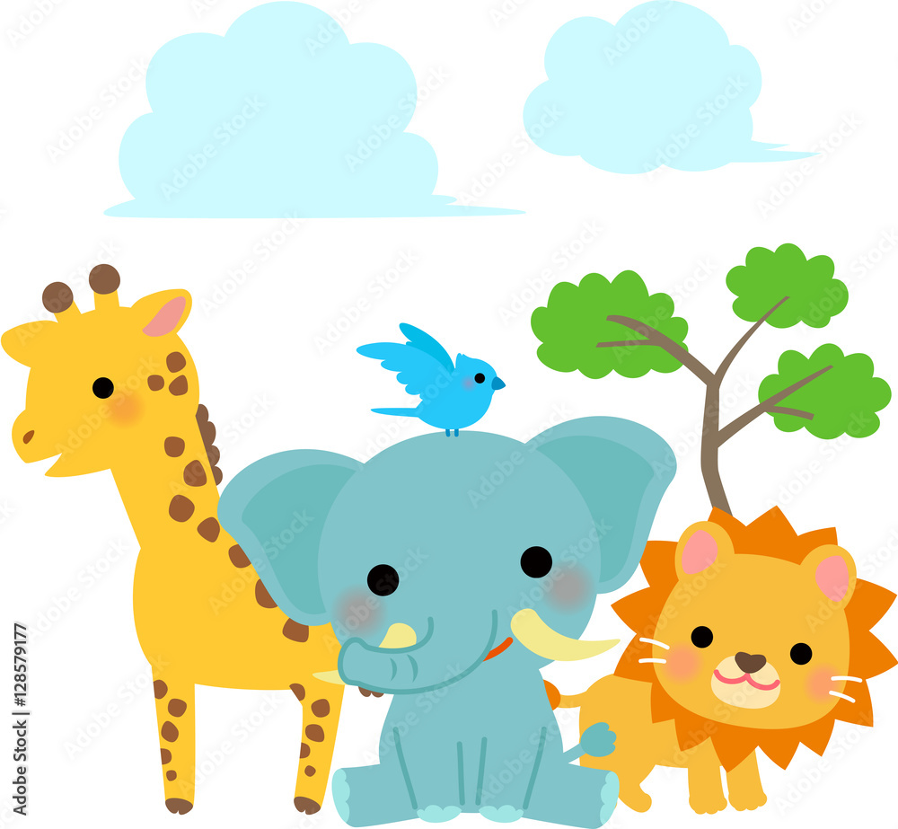 Naklejka premium サバンナの動物たち