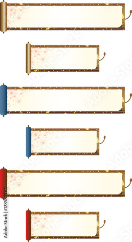 巻物　紅葉　金箔