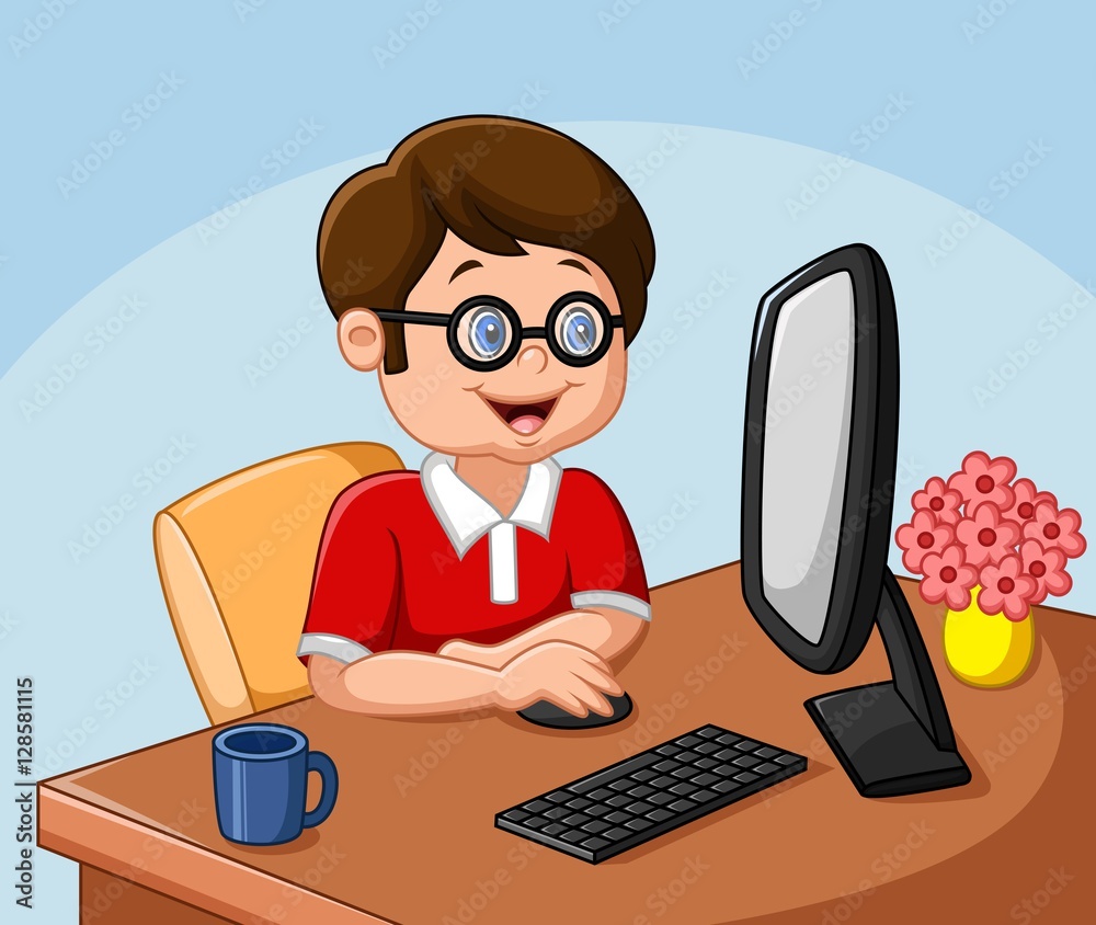 Little boy with personal computer
Little boy with personal computer