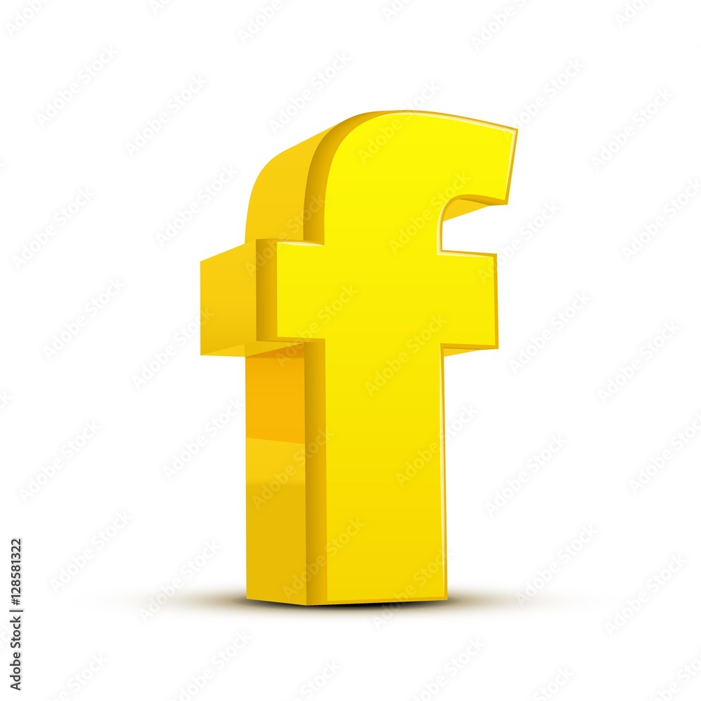 Fototapeta premium lowercase yellow letter F