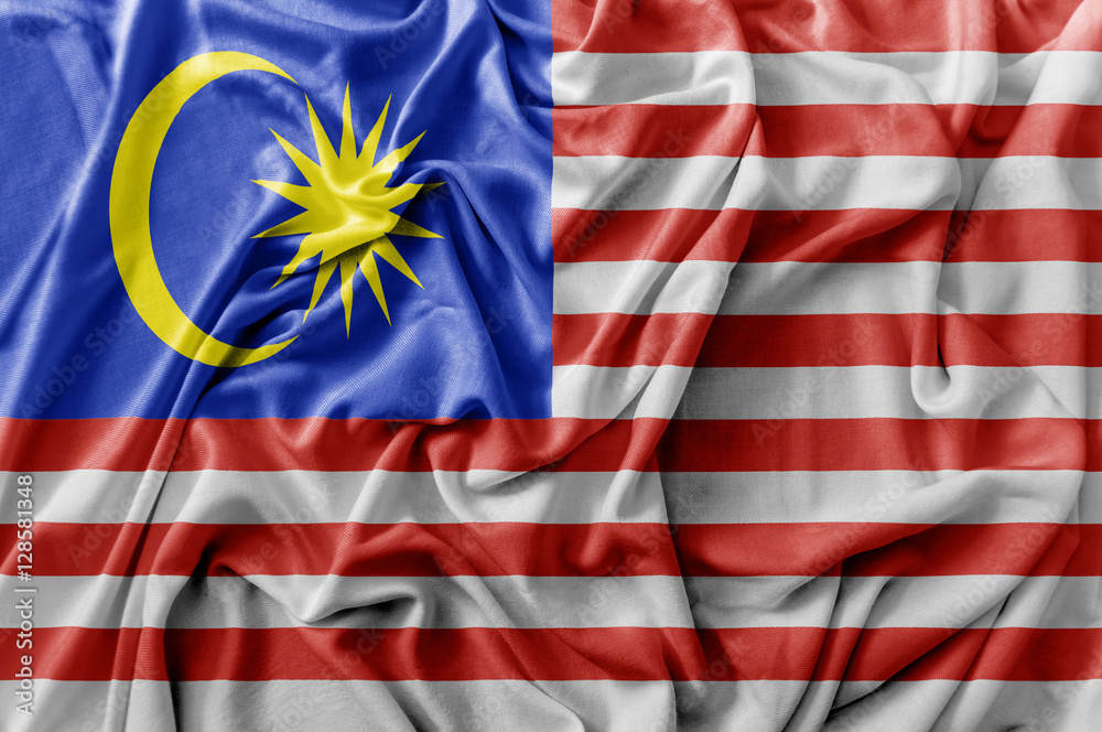 Fototapeta premium Ruffled waving Malaysia flag