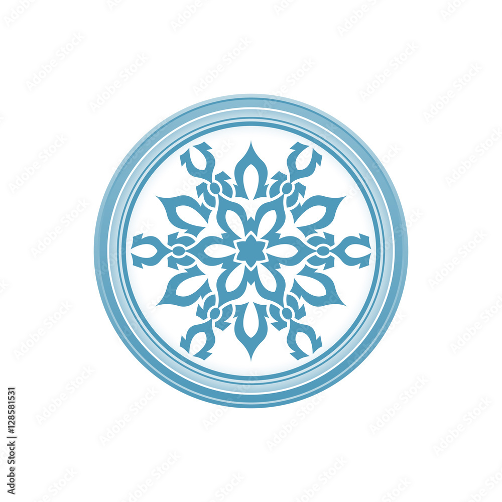 Abstract floral decoration element, circle ornament Abstract floral decoration element, circle ornament