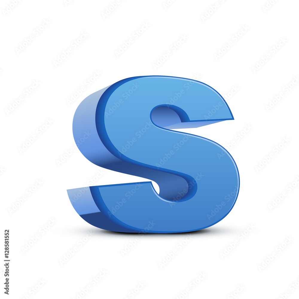 lowercase blue letter S lowercase blue letter S