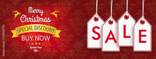 Christmas Discount Header Ornaments Price Stickers Sale