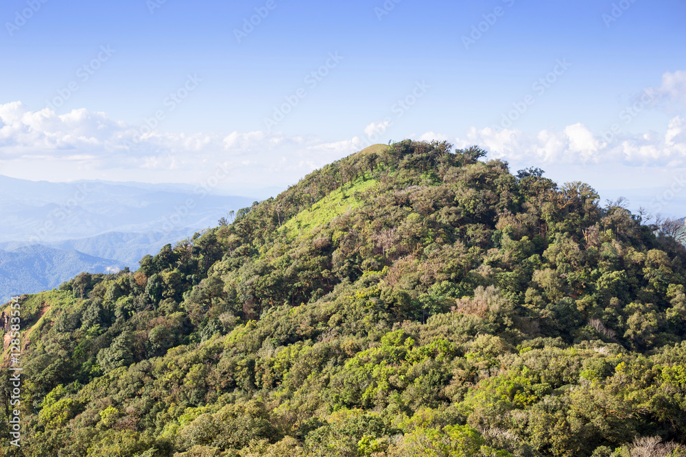 Fototapeta premium top of mountain with beautiful sky