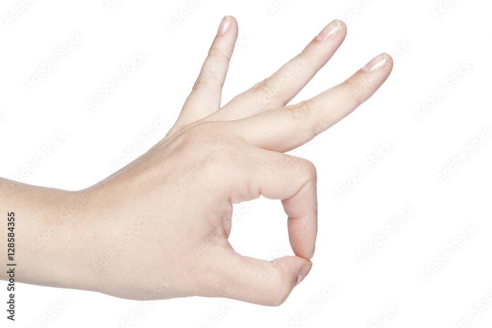 pinch gesture made on a white background, isolated pinch gesture made on a white background, isolated