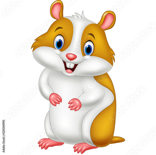 Cute hamster isolated on white background 