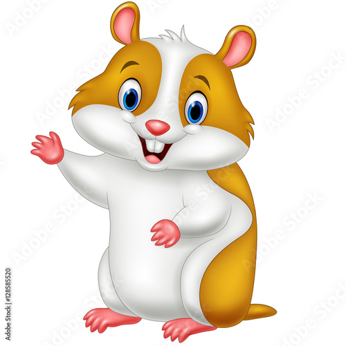 Cute hamster waving hand 