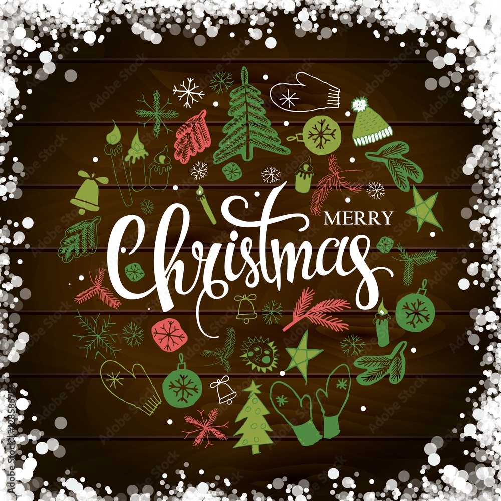 Christmas illustration, lettering Christmas illustration, lettering