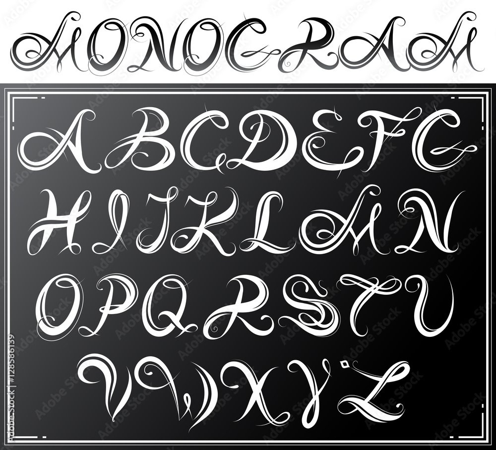 Monogram letters set Monogram letters set