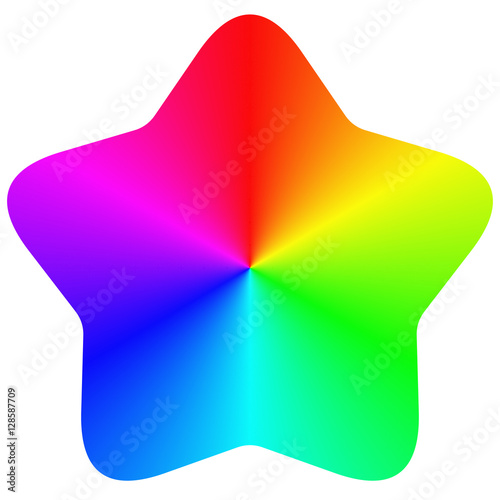 Isolated gradient rainbow star design