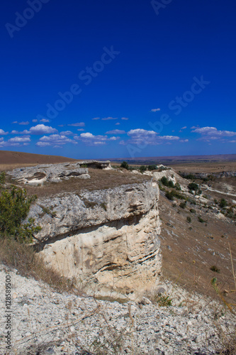 Rocky landscape White Rock or Aq Qaya, Crimea