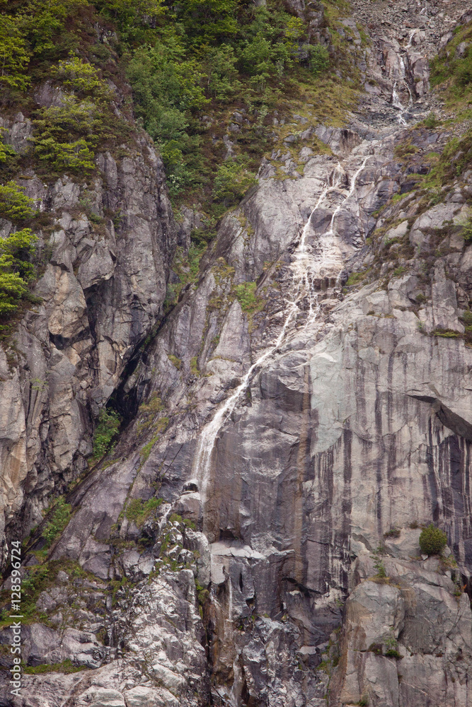 Waterfall on the bank of Lysefjorden in Norway