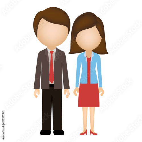 Wallpaper Mural silhouette colorful of couple in formal suite without face vector illustration Torontodigital.ca