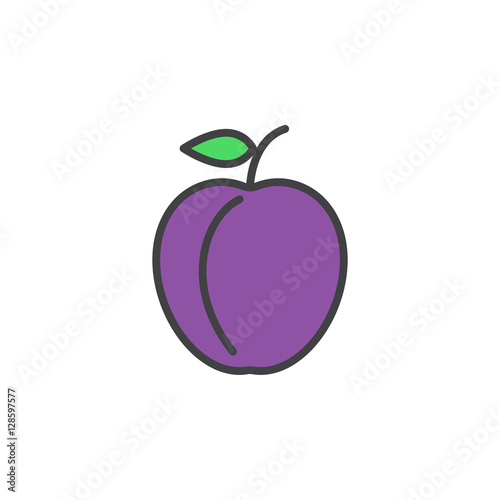 Plum line icon, filled outline vector sign, linear colorful pictogram isolated on white. logo illustration
