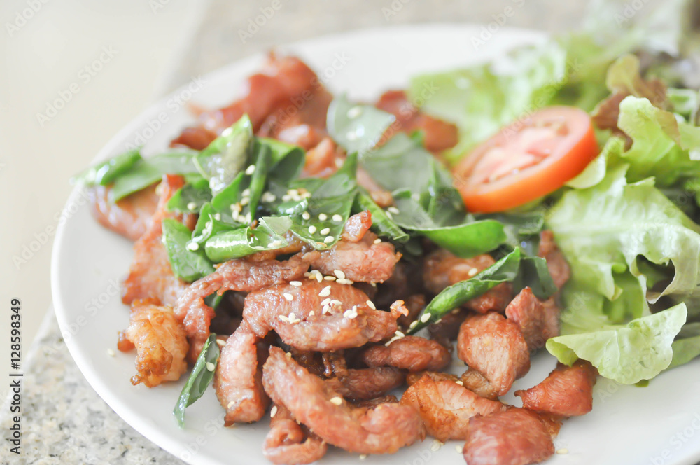 deep fried pork with vegetable deep fried pork with vegetable
