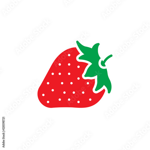 Strawberry icon vector, filled flat sign, solid colorful pictogram isolated on white, logo illustration