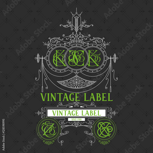 Old vintage card with floral ornament - vector