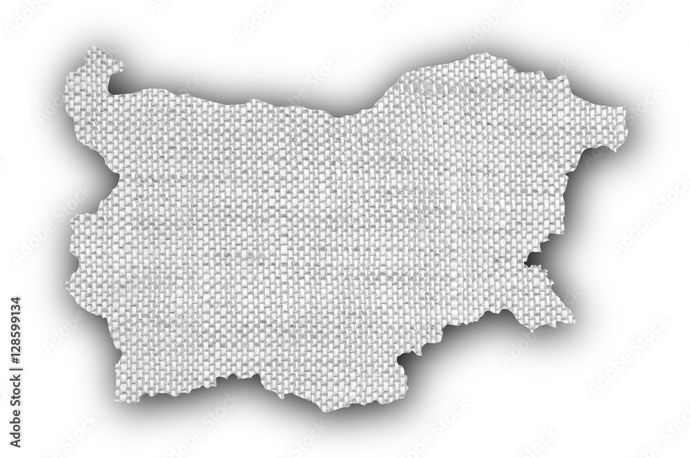 Karte von Bulgarien auf altem Leinen