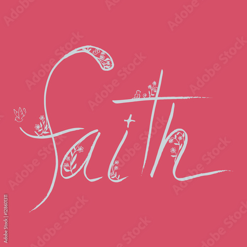 Foto Faith handwriting isolated on pink background | motivational concept