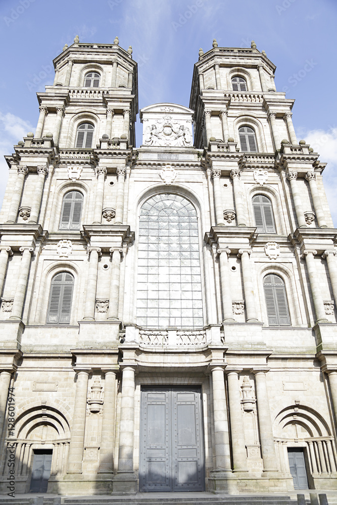 Cathedral of St Peter in the city center of Rennes, France