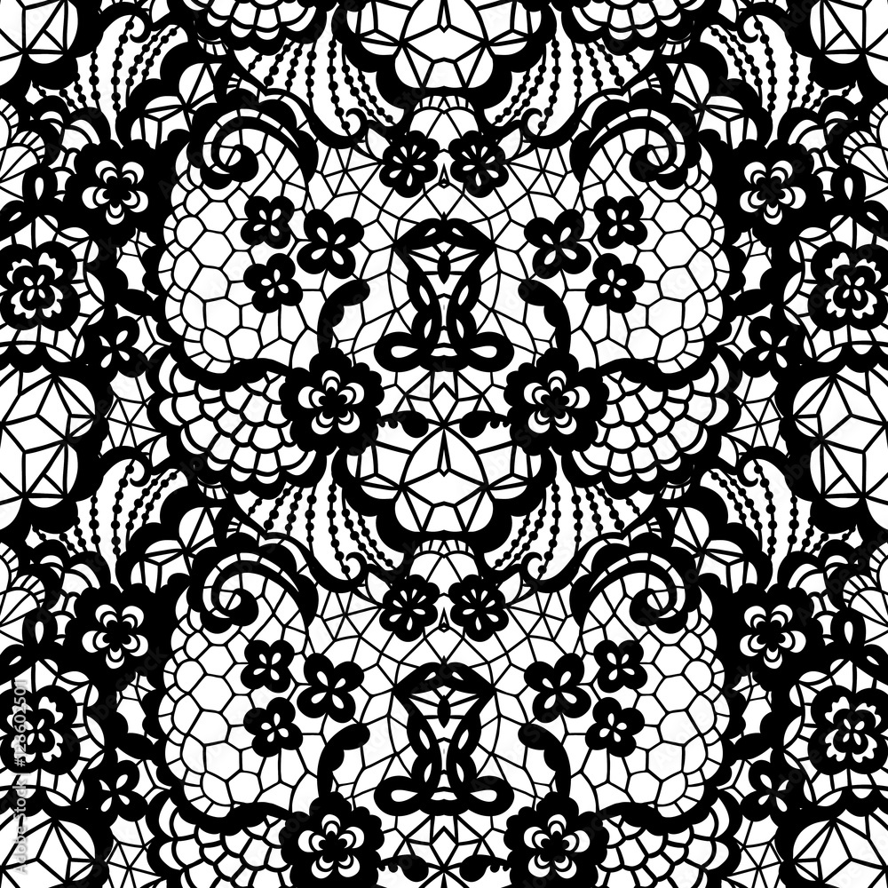 Fototapeta premium Lace seamless pattern with flowers