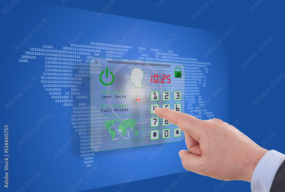 touch screen computer as Internet security online business concept touch screen computer as Internet security online business concept