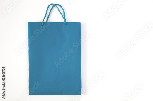 Shopping paper bag isolated on white background