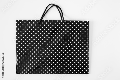 Shopping paper bag isolated on white background