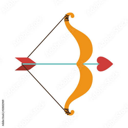 cupid bow icon and arrow with a heart