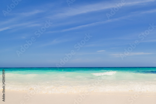 Andaman beach with blue sky in thailand