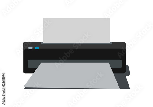 Printer Vector Illustration in Flat Style Design 