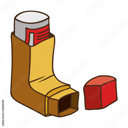 Drug inhaler for asthma icon vector illustration