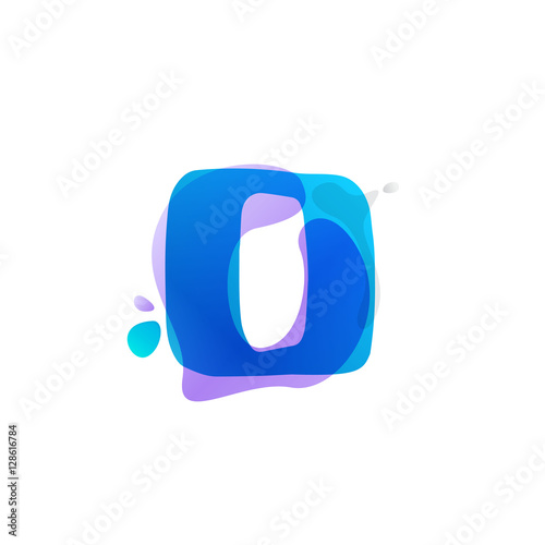 O letter logo with watercolor splashes. Free Download O letter logo with watercolor splashes. - GFXLoad