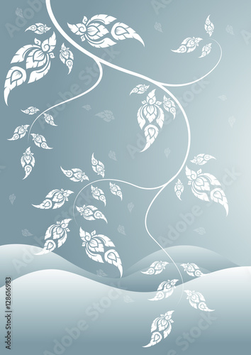 winter leaf of thai tradition vector