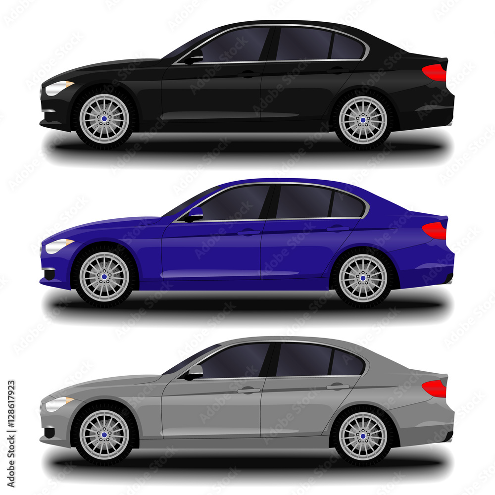 Obraz premium realistic car. sedan set