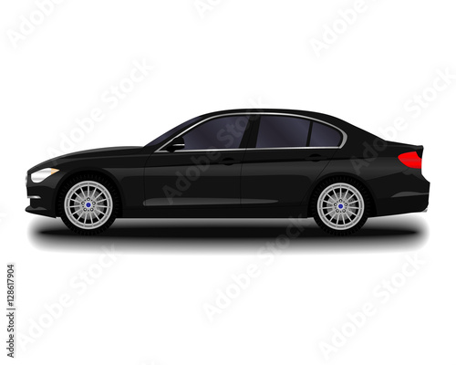 realistic car. sedan set