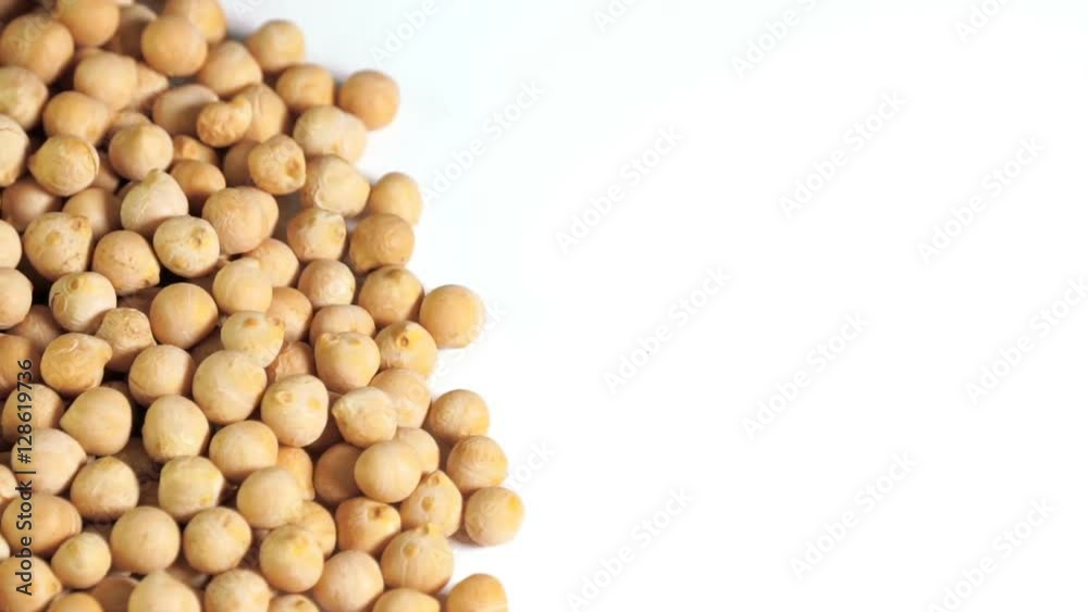 Rotating raw chickpea beans, vegan healthy nutrition. Rotating raw chickpea beans, vegan healthy nutrition.