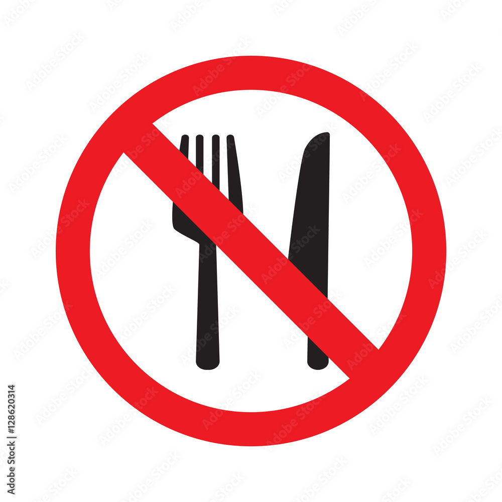 No eating sign vector isolated No eating sign vector isolated