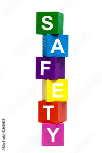 wooden toy cubes with letters. Safety
