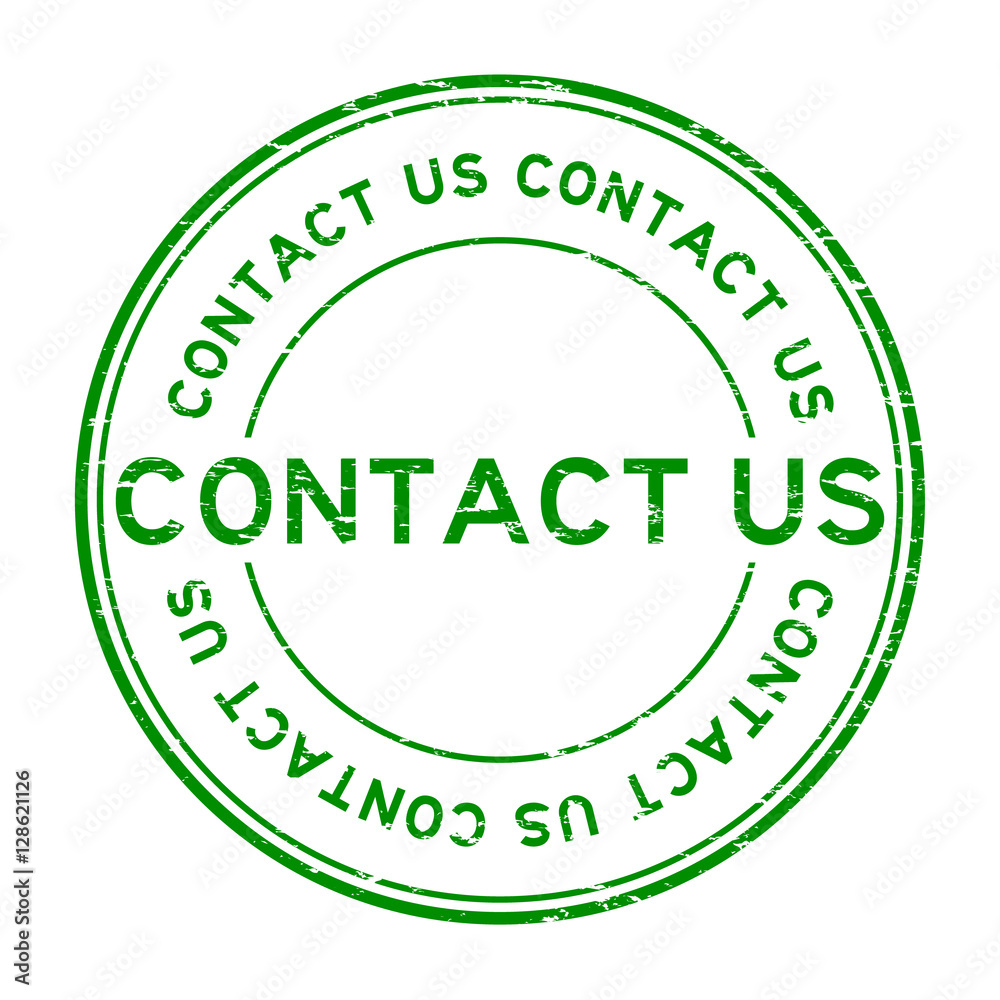 Grunge green contact us round rubber stamp Grunge green contact us round rubber stamp