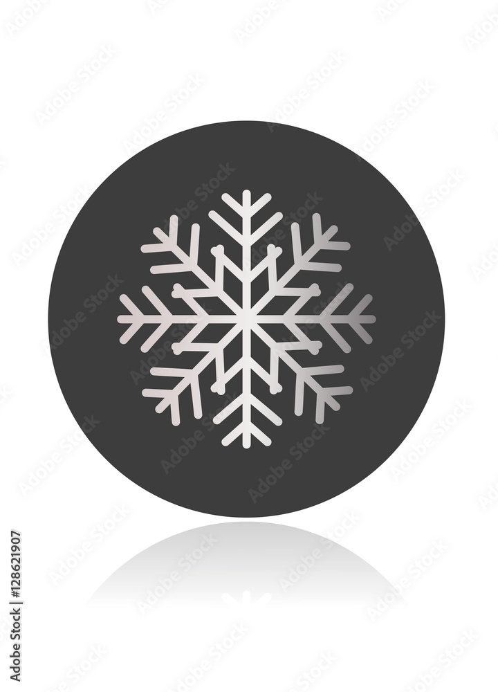 Ein runder Patsch mit einer ausgestanzten Schneeflocke Ein runder Patsch mit einer ausgestanzten Schneeflocke