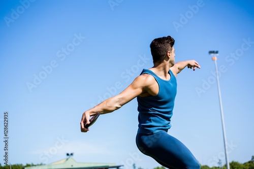 Athlete about to throw a discus