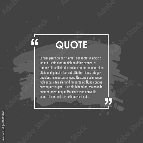 Quote text bubble. Commas, note, message and comment. Design element