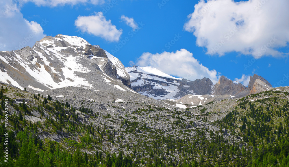 Mountain landscape in Fanes Nature Park - Italian Alps