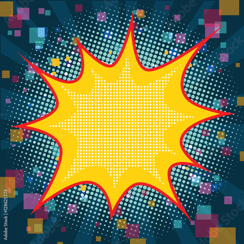 Comic pop art blue Christmas background